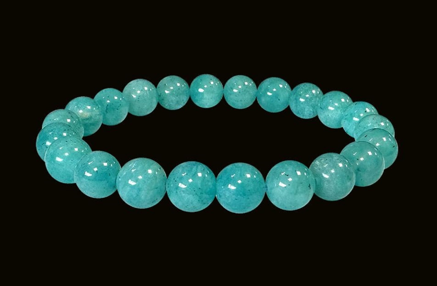 br-amzc8aa-2 Bratara Amazonit 8mm AA, pentru comunicare si regenerare celulara - imagine 2