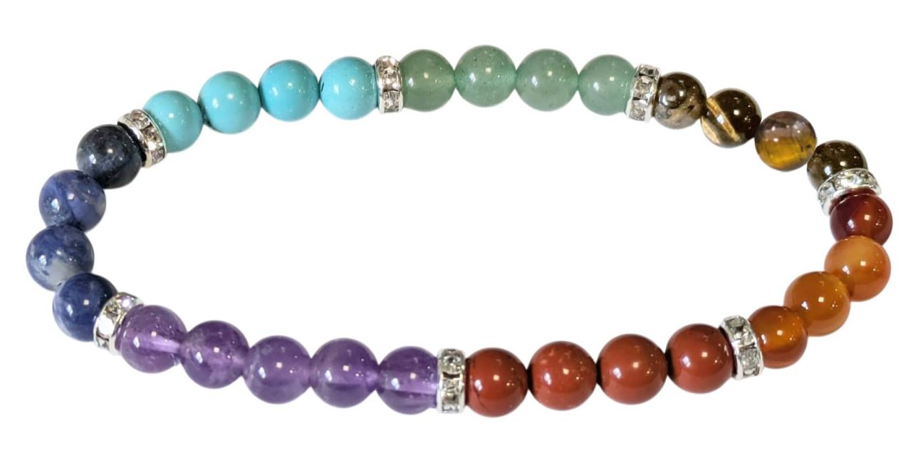 br 6mm 7 chakra strass Bratara 7 chakra 6 mm strass pentru echilibrarea si energizarea chakrelor - imagine 1